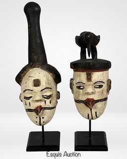 African Igbo Tribal Wood Carved Masks