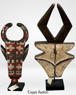 Africa Eastern Pende Geometric Carved Tribal Masks