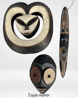 African Tribal Ceremonial Wood Carved Masks