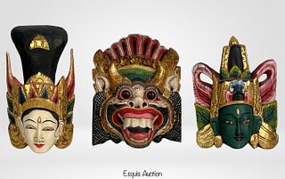 Southeast Asia/ Hindu Wood Carved Masks