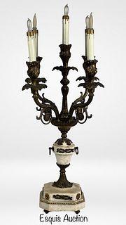 Empire style Bronze Candelabra Electric Table Lamp