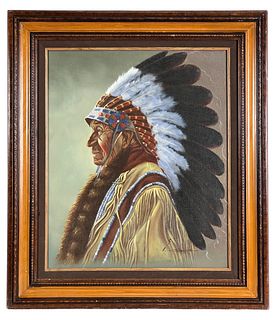 Indian Chief  Oil Painting by Z. Garcia
