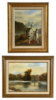 G. Williams- Two European Landscape Oil Paintings