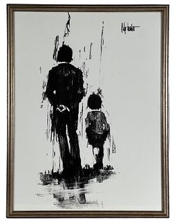 Aldo Luongo- Father and Son Large Lithograph
