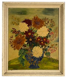 Bouquet of Flowers Mid Century Still-Life Painting