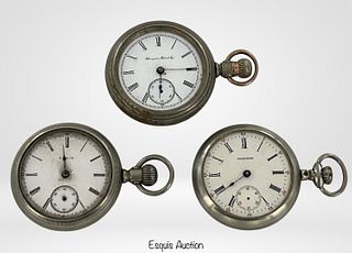 Lot of 3 Antique Pocket Watches- Elgin, Waltham,