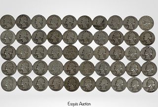 50 Unsearched US Silver Washington Quarter Coins