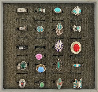 Group of Native American Sterling Silver Rings