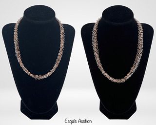 Italian Multi Strand Sterling Silver Necklaces