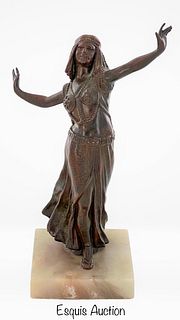 Art Nouveau Dancer Bronze Sculpture