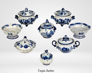 Gzhel Russian Yraditional Porcelain Bowls & Dishes