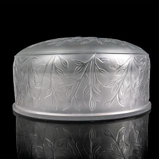 Lalique Crystal Covered Powder Box, Honeysuckle