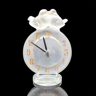 Rene Lalique (French, 1860-1945) Omega Crystal Desk Clock, Antoinette