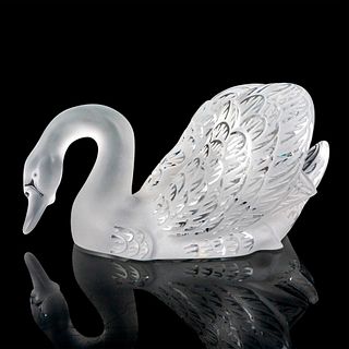 Lalique Crystal Sculpture, Swan Head Down
