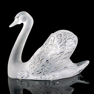 Lalique Crystal Sculpture, Swan Head Up