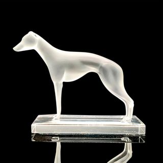Lalique Clear Crystal Sculpture, Perceval Whippet