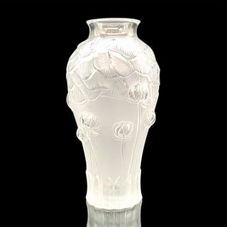 Lalique Clear Crystal Vase, Giverny