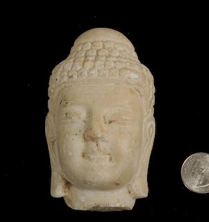 Carved Marble Head Of Buddha