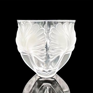 Lalique Crystal Vase, Palm Leaf Frond