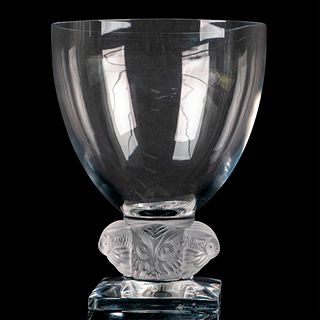 Lalique Crystal Goblet Vase, Grand Ducs