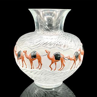 Lalique Clear Crystal Vase, Ghardaia, Camels