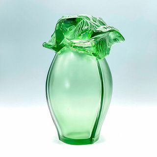 Lalique Crystal Vase, Saint Barth Green