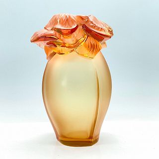 Lalique Crystal Vase, Saint Barth Amber
