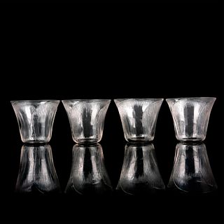 4pc Lalique Glass Drinkware, Pavot
