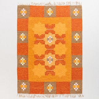 Swedish Flatweave Carpet, Woven with an IS Monogram