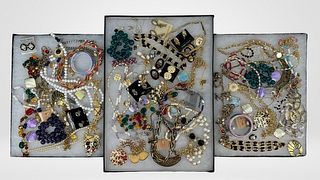 Group of Costume Jewelry- Necklaces, Earrings, Pen
