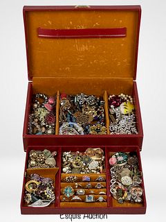 Vintage Jewelry Box filled with Vintage Jewelry