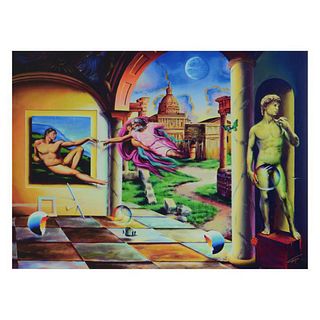 Ferjo, "Creation of a Man" Limited Edition on Canvas, Numbered and Signed with Letter of Authenticity.
