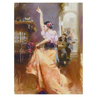 Pino (1939-2010), "Isabella" Limited Edition Artist-Embellished Giclee on Canvas. Numbered and Hand Signed with Certificate of Authenticity.