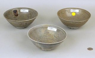 Three Chinese Porcelain Yuan/Ming Shipwreck Bowls