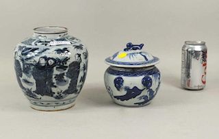 Two Chinese Blue & White Porcelain Wares