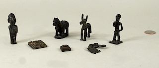 Group Seven Small Bronze & Metal Figures
