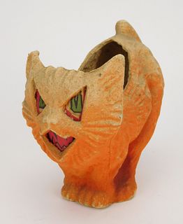 Cat Molded Pulp Paper Halloween Lantern