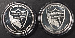 (2) 1oz .999 SILVER 1990-91 OP DS COMM ROUNDS