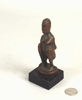 Small Polychromed Bronze Figure African Woman