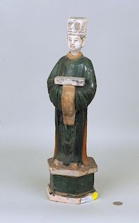 Chinese Han Glazed Pottery Tomb Attendant