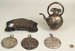 Five Chinese Miao Culture Silver Items