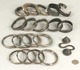 Group 18 Chinese Miao Culture Silver Bracelets