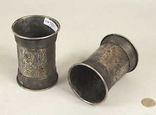 Two Chinese Miao Culture Silver Cuffs