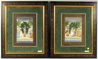 Two Framed Indian Paintings Of Krishna