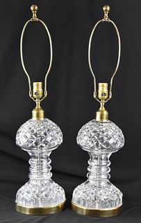 PAIR OF WATERFORD CRYSTAL TABLE LAMPS