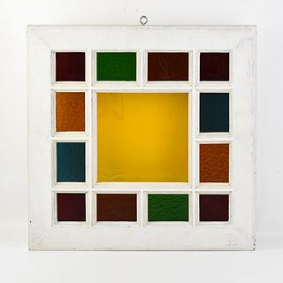 SQUARE STAINED GLASS WINDOW