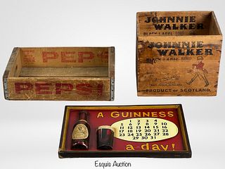 Johnny Walker & Pepsi Wooden Crates with Guinness