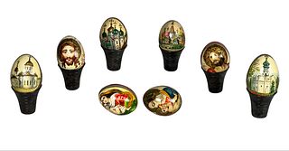 Russian Hand-Painted Wooden Easter Eggs