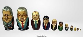 Russian Political/ Presidents Nesting Dolls 10 pcs