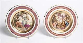 A Pair of Royal Vienna Style Porcelain Cabinet Plates, Diameter 10 5/8 inches.